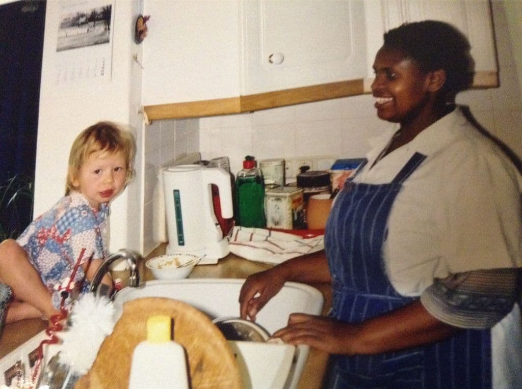 Lolla and Kim hanging out in the kitchen