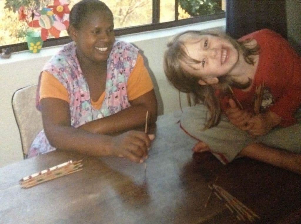Playing pick up sticks together